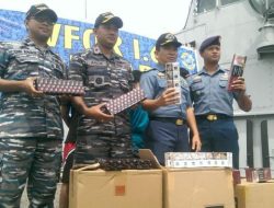 Lanal Dumai Sita 5.120 Dus Rokok Ilegal, Negara Rugi Hampir Rp100 Miliar